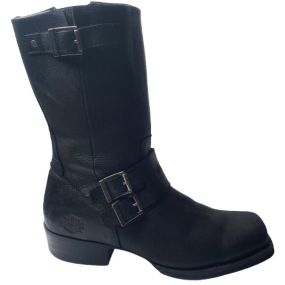 Harley-Davidson Men\'s Black Motorcycle Riding Boots with Double Buckle. Size 12M main image 10